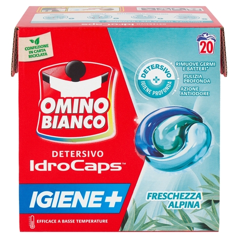 Omino Bianco Detersivo IdroCaps Igiene+ Freschezza Alpina 20 x 19 ml